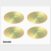 金ゴールドシーンシーズングリーティングステッカー 楕円形シール (シート)