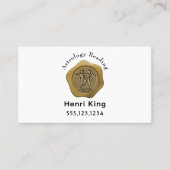金ゴールドジェミニシールコイン&QRコード星占い 名刺 (正面)