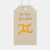 金ゴールドジェミニ星占い徴候 ギフトタグ (裏面)