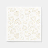 金ゴールドジェムパターンバースデーパーティナプキンス スタンダードカクテルナプキン (正面)