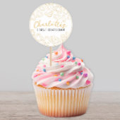 金ゴールドジェムファースト誕生日-カスタムパーティーステッカー ラウンドシール