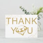 金ゴールドジェムフォトバースデーパーティーサンキューカード 招待状 (スタンド正面)