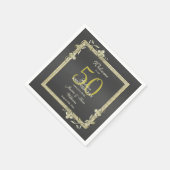 金ゴールドジェム&グリッター50thゴールデン結婚ズ スタンダードカクテルナプキン (角)