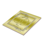 金ゴールドジェム&グリッター50thゴールデン誕生日 タイル (側面)