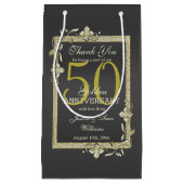 金ゴールドジェム&グリッター50thゴ結婚ールデンズ  スモールペーパーバッグ (正面)