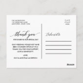 金ゴールドジオフレームピーチ結婚フォトありがとう ポストカード (裏面)