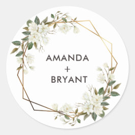 金ゴールドジオフレームマグノリア花シール ラウンドシール