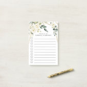 金ゴールドジオメトエレガントリフローラの緑色をリストに表示 ポストイット (デスク上)