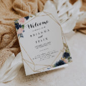 金ゴールドジオメトリの冬のフローラ折り畳結婚み プログラム