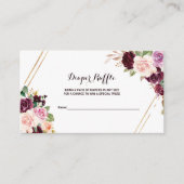 金ゴールドジオメトリックグリーンブルゴーニュフローラおむつラッフル エンクロージャーカード (正面)