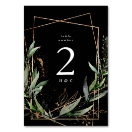 金ゴールドジオメトリックダイヤモンドユーカリプスプレミアムオニックス テーブルナンバー
