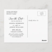 金ゴールドジオメトリックブルゴーニュ海軍フローラ日付の保存 ポストカード (裏面)