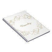 金ゴールドジオメトリックモダン三角形グラモシックなガラス ノートブック (右側)