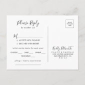 金ゴールドジオメトリックユーカリプタスメニュー選択RSVP ポストカード (裏面)