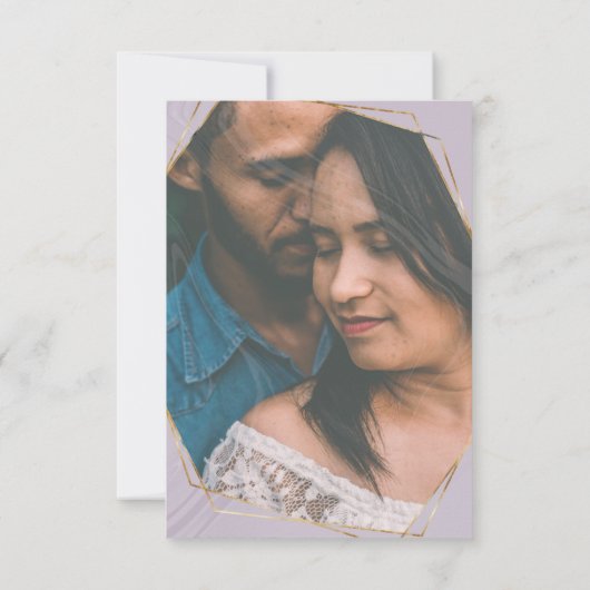 金ゴールドジオメトリック大理石の写真の日付を保存 招待状 (裏面)