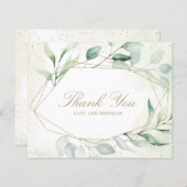 金ゴールドジオメトリック結婚予算のサンキューカード (正面/裏面)