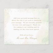 金ゴールドジオメトリック結婚予算のサンキューカード (裏面)