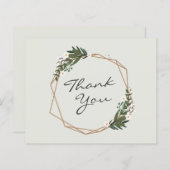 金ゴールドジオメトリック結婚予算のサンキューカード (正面/裏面)