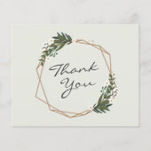 金ゴールドジオメトリック結婚予算のサンキューカード (正面)