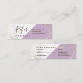 金ゴールドジオメトリパターン大理石ラベンダー紹介 スキニー名刺 (正面/裏面)