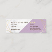 金ゴールドジオメトリパターン大理石ラベンダー紹介 スキニー名刺 (裏面)