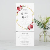 金ゴールドジオメトリフローラ誕生日の招待rsvp 招待状 (スタンド正面)