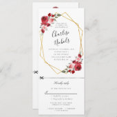 金ゴールドジオメトリフローラ誕生日の招待rsvp 招待状 (正面/裏面)