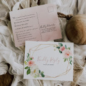 金ゴールドジオメト結婚リフラワーのメニュー選択応答 ポストカード