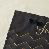 金ゴールドジグザグ山形パターン ビーチタオル (インサイチュ)