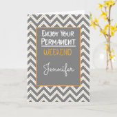 金ゴールドジグザグ退職祝いカード カード (黄色い花)