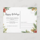 金ゴールドジャスティススケールホリーパイン弁護士クリスマス シーズンポストカード (裏面)