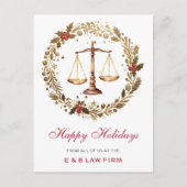 金ゴールドジャスティススケールホリーリース弁護士 シーズンポストカード (正面)