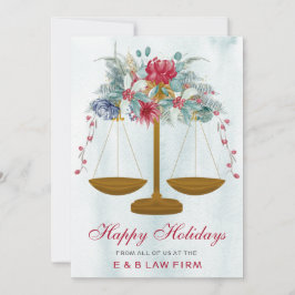 金ゴールドジャスティススケールホリーリース法律事務所クリスマス シーズンカード