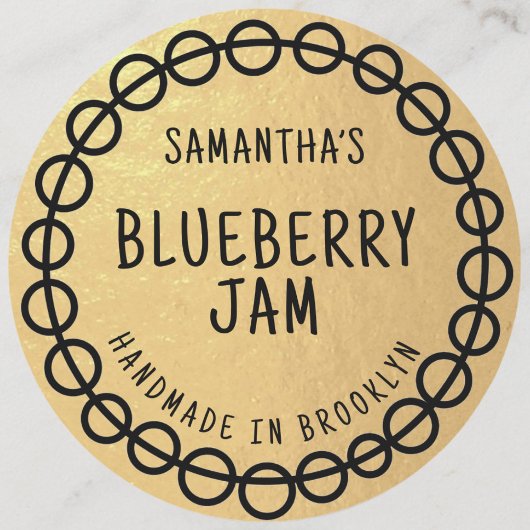 金ゴールドジャムステッカーラベル ラウンドシール