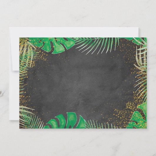 金ゴールドジャングルアニマルズサファリボーイズフォト誕生日 招待状 (裏面)