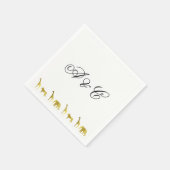 金ゴールドジャングルアニマルズパーティーナプキン スタンダードカクテルナプキン (角)