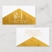 金ゴールドジュエリーデザイフェイクナーゴールドフォイルエッジ 名刺 (正面/裏面)