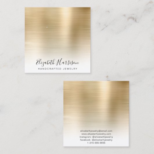 金ゴールドジュエリー表示 スクエア名刺 (正面/裏面)