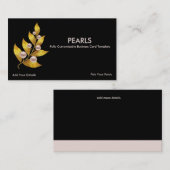 金ゴールドジュエリー – 白養殖真珠 名刺 (正面/裏面)
