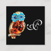 金ゴールドジュエルフクロムズモノグラム、ブルーサファイアトパス、ブラック スクエア名刺 (裏面)