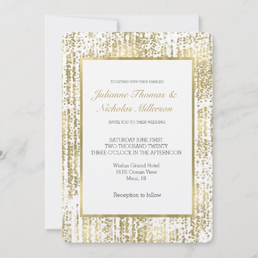 金ゴールドジュエル《写真》ぼけ味結婚抽象芸術 招待状 (正面)