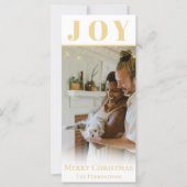 金ゴールドジョイクリスマスホリデーシーズンフラットカード (正面)