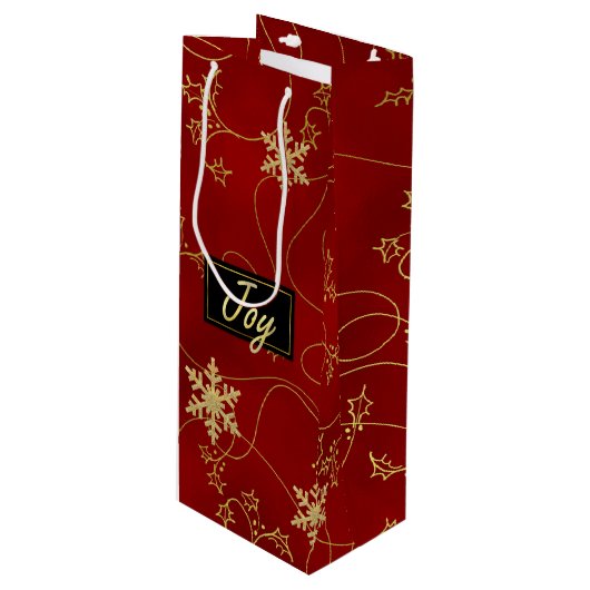金ゴールドジョイクリスマスワイン抱き枕 ワインギフトバッグ (正面アングル)