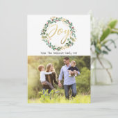 金ゴールドジョイリースクリスマスファミリーフォトカード シーズンカード (スタンド正面)