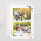 金ゴールドジョイリースクリスマスファミリーフォトカード シーズンカード (裏面)