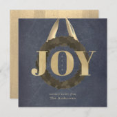 金ゴールドジョイリースチャルクボードクリスマスホリデー シーズンカード (正面/裏面)