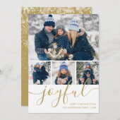 金ゴールドジョーブル4フォトメリークリスマスカード シーズンカード (正面/裏面)