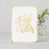 金ゴールドジングルBelles No Photoクリスマス 箔シーズンカード (立ち正面)