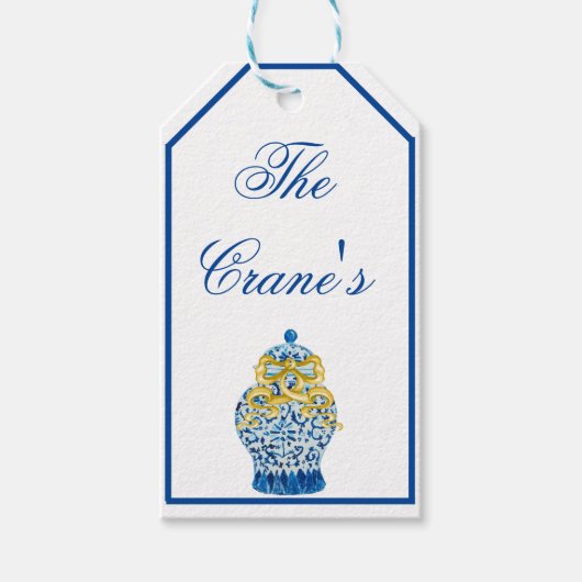 金ゴールドジンジャージャースグリーティングカードギフトラベル ギフトタグ (正面)