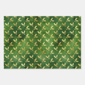 金ゴールドジンジャーブレッドマン、ホリーとキャンディーキャン ラッピングペーパーシート (正面2)